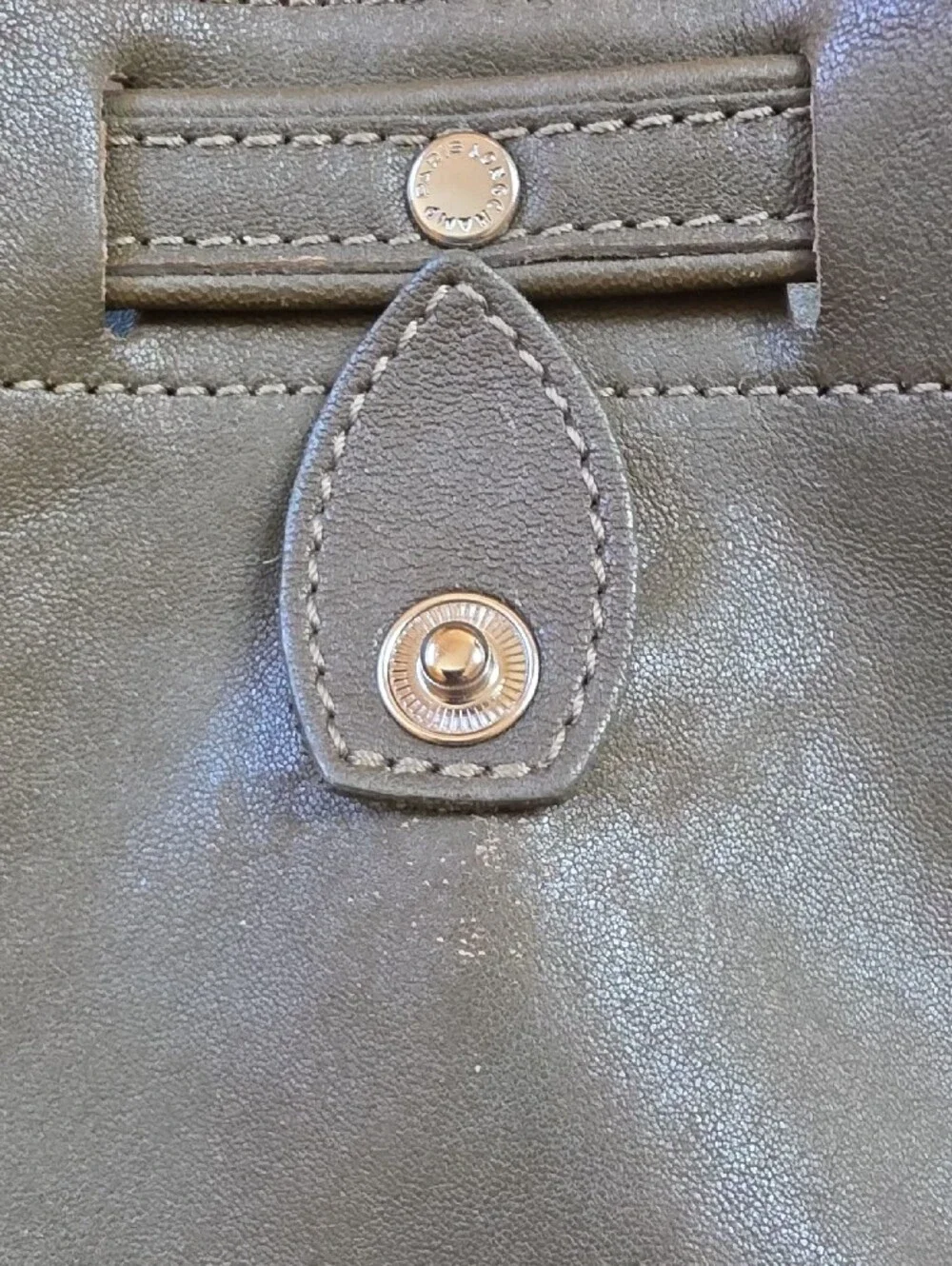 Longchamp Small Leather Backpack in Olive Green